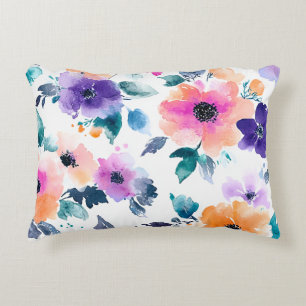 Coussins Décoratifs Fleur de jardin printanier aquarelle vintage