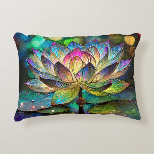 Coussins Décoratifs Fleur de lotus vibrante en verre teinté