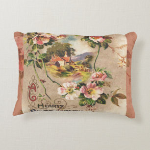 Coussins Décoratifs Fleur de naissance victorienne de l'époque 1800