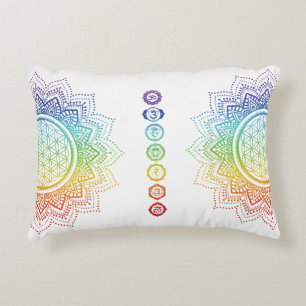 Coussins Décoratifs Fleur de vie Mandala Chakra Blanc