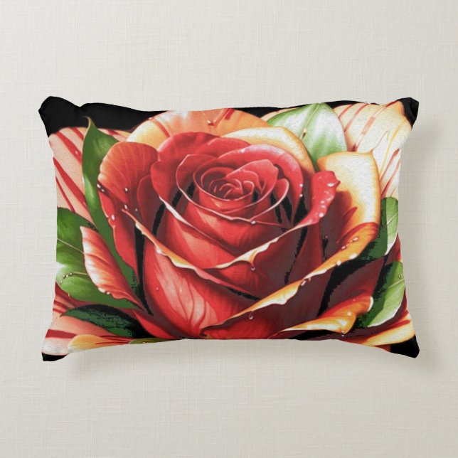 Coussins Décoratifs Fleur design Rose Sucre de canne unique (Devant)