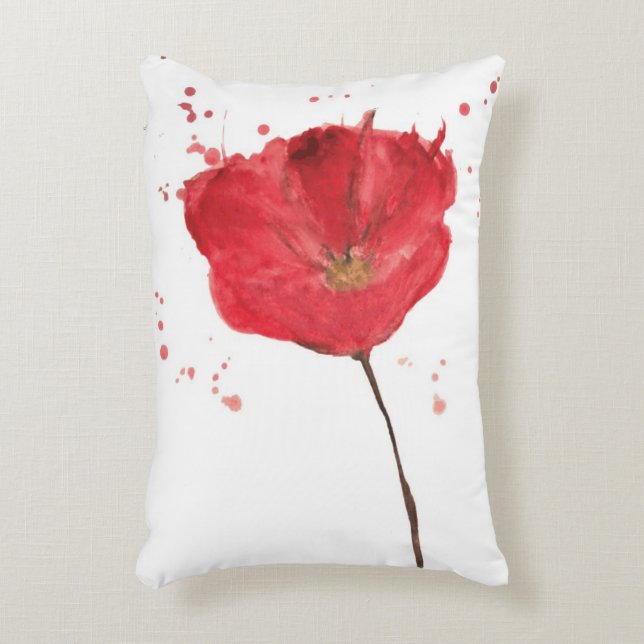 Coussins Décoratifs Fleur peinte 2 de pavot d'aquarelle (Devant(Vertical))
