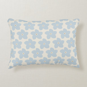 Coussins Décoratifs Fleur Rétro Bleu Clair Et Crème