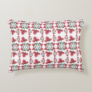 Coussins Décoratifs Fleur rose rouge Sauge feuille verte motif miroir