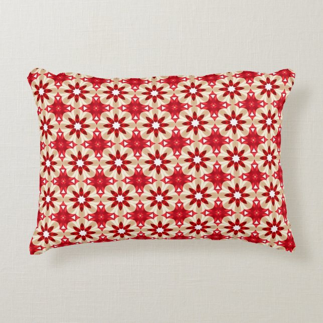 Coussins Décoratifs Fleur rouge et blanche Noël Motif (Devant)