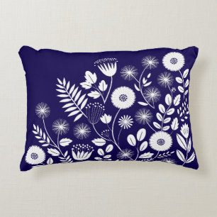 Coussins Décoratifs Fleur sauvage Boho violet et blanc