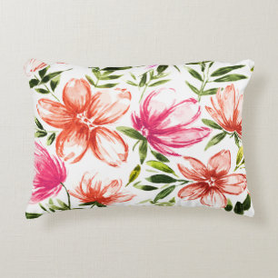 Coussins Décoratifs Fleurs Aquarelles Rouges 5