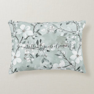 Coussins Décoratifs Fleurs blanches gris chic