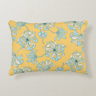 Coussins Décoratifs Fleurs Chrysanthèmes vintages, Motif Oriental.