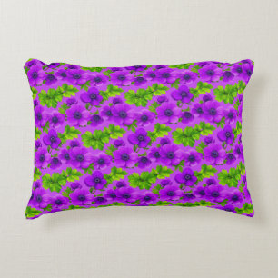 Coussins Décoratifs Fleurs d'anémone violet vibrant