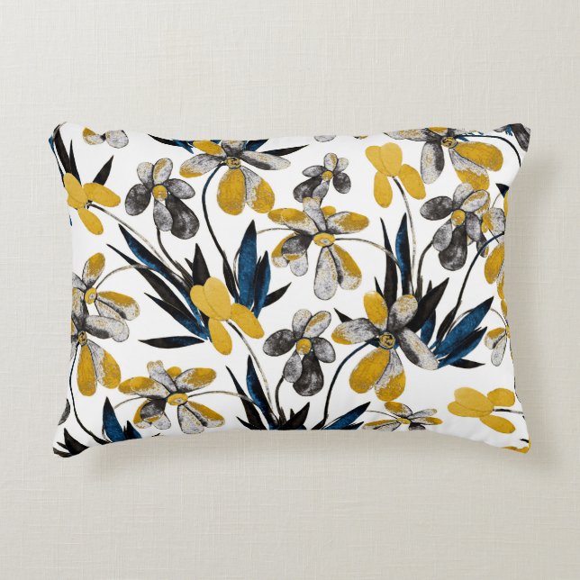 Coussins Décoratifs Fleurs d'aquarelle : motif d'été vibrant. (Devant)