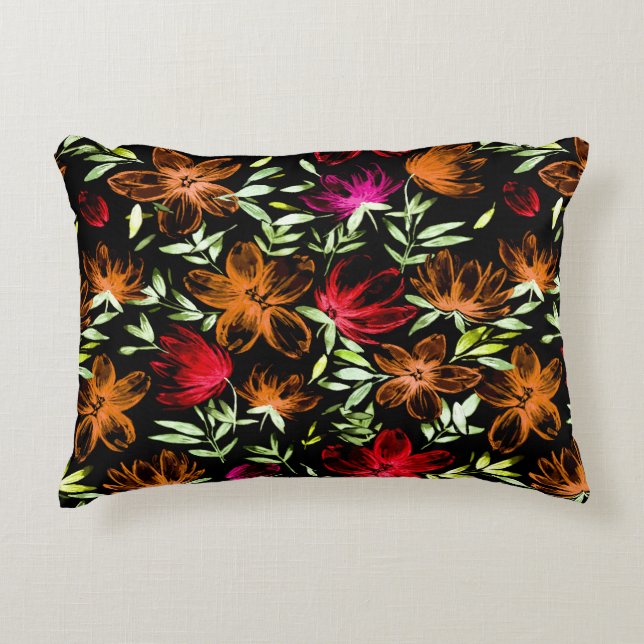 Coussins Décoratifs Fleurs d'aquarelle rouge 3 (Devant)