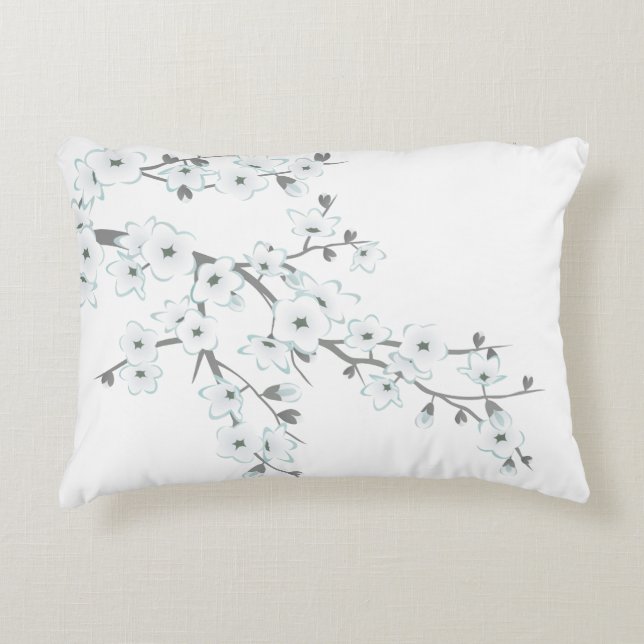 Coussins Décoratifs Fleurs de cerisier blanches Choisir le fond (Devant)