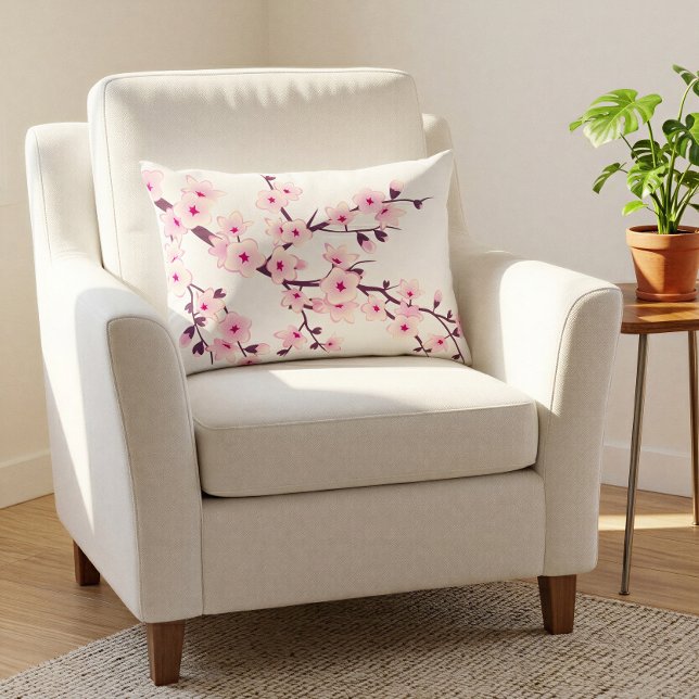 Coussins Décoratifs Fleurs de cerisier rose changement de fond (Créateur téléchargé)