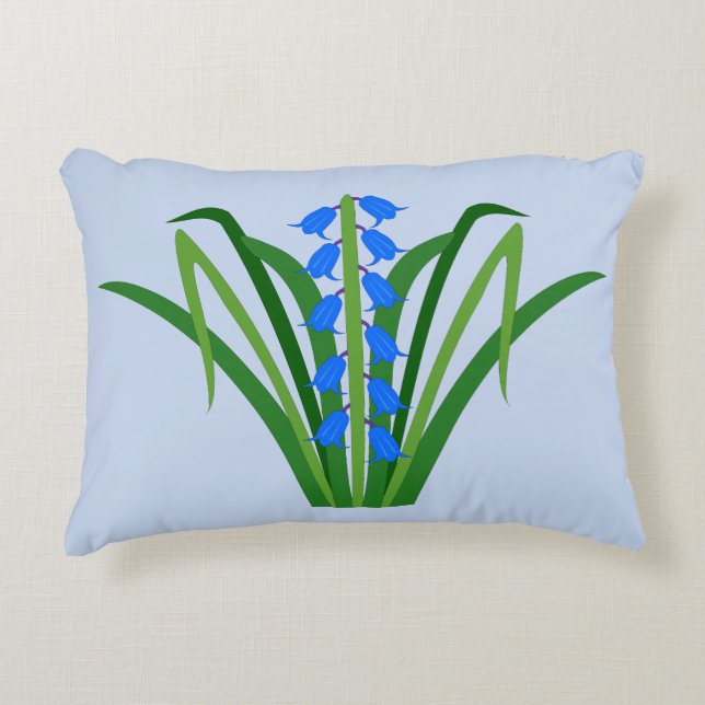 Coussins Décoratifs Fleurs de Jacinthe bleue Bébé Garçon Printemps (Devant)