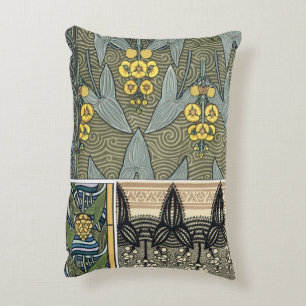 Coussins Décoratifs Fleurs de jardin Art Nouveau vintage en forme de p