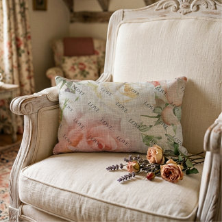 Coussins Décoratifs Fleurs de l'amour : Roses roses et blanches sur li