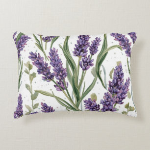 Coussins Décoratifs Fleurs de lavande violette aquarelle botanique