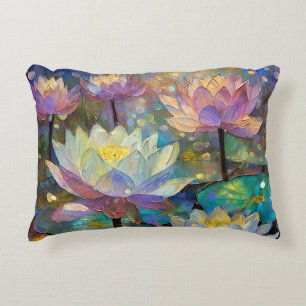 Coussins Décoratifs Fleurs de lotus délicates s'épanouissant dans la n