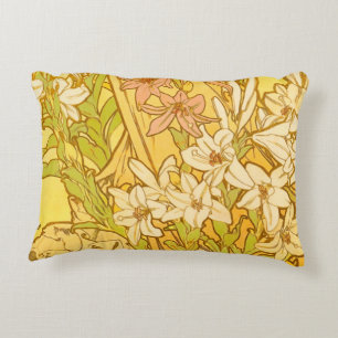 Coussins Décoratifs Fleurs de lys Art nouveau d'Alphonse Mucha