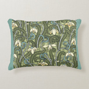 Coussins Décoratifs Fleurs de perce-neige Art nouveau floral vintage