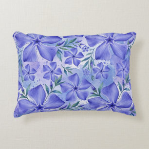 Coussins Décoratifs Fleurs de Pervenche Bleu Violet Fleurs de Vinca