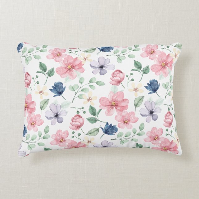 Coussins Décoratifs Fleurs de printemps et Motif Feuille (Devant)