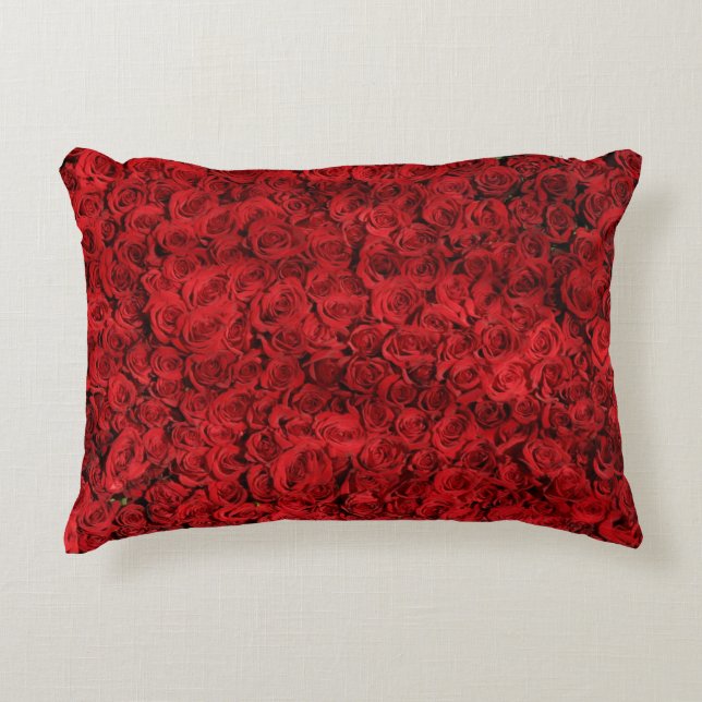 Coussins Décoratifs Fleurs de rose rouge (Devant)