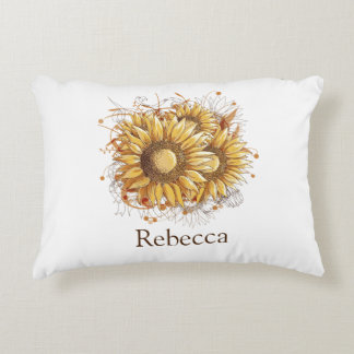 Coussins Décoratifs Fleurs de soleil Vintage personnalisées