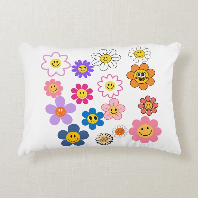 Coussins Décoratifs Fleurs de sourire (Devant)