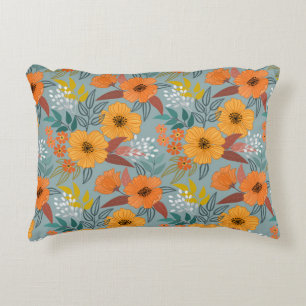 Coussins Décoratifs Fleurs de tirage à la main colorée sans couture mo