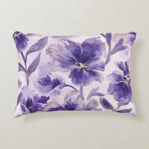 Coussins Décoratifs Fleurs de violet aquarelle fleurs violettes peinte