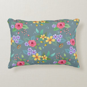 Coussins Décoratifs Fleurs dessinées à la main colorée motif design vi