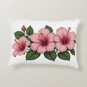 Coussins Décoratifs Fleurs d'hibiscus roses