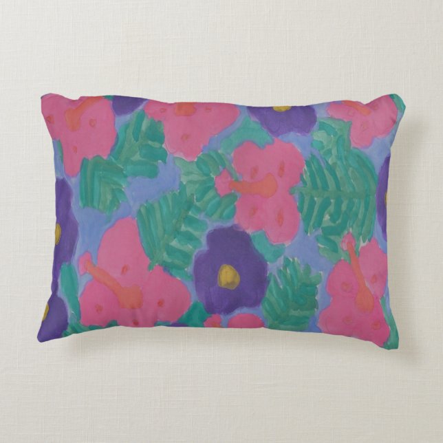 Coussins Décoratifs Fleurs d'Hibiscus tropicaux (Dos)
