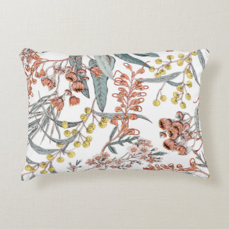 Coussins Décoratifs Fleurs indigènes australiennes. Noir motif transpa