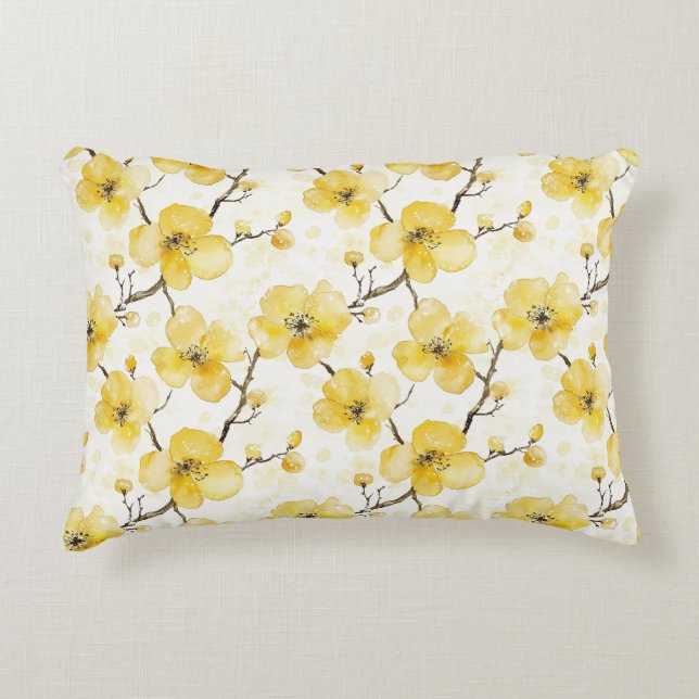 Coussins Décoratifs Fleurs jaunes d'or (Devant)
