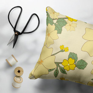 Coussins Décoratifs Fleurs Jaunes, Motif Floral, Motif De Fleurs