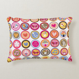 Coussins Décoratifs fleurs mignonnes, oiseaux, motif de coeurs