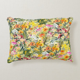 Coussins Décoratifs Fleurs Minuscules Champ : Aquarelle Lumineuse.
