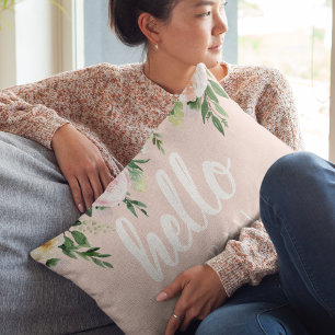 Coussins Décoratifs Fleurs Pastel Rose Moderne Bonjour Et Vous Nom