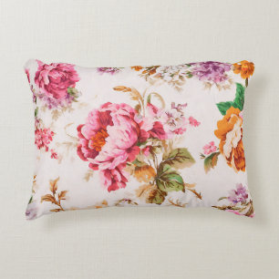 Coussins Décoratifs Fleurs roses et orange exquises. Shabby Chic