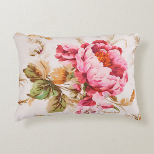 Coussins Décoratifs Fleurs roses et orange exquises. Shabby Chic