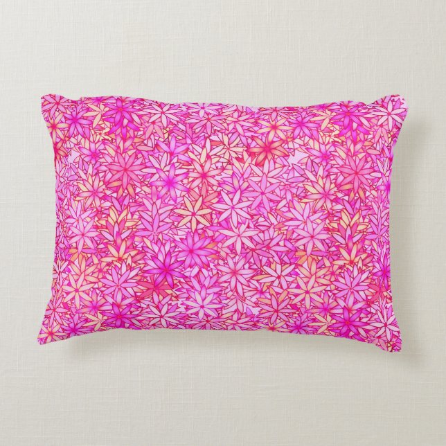 Coussins Décoratifs fleurs roses, pêche, orchidée et corail (Dos)