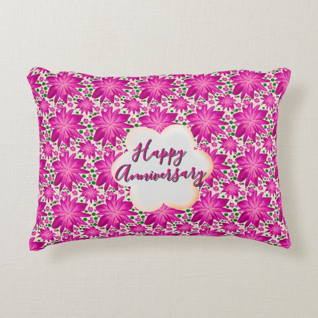 Coussins Décoratifs Fleurs roses personnalisées et sur mesure  (Devant)