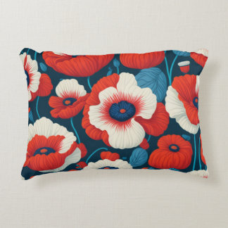 Coussins Décoratifs Fleurs rouges radieuses et coquelicots