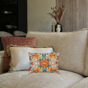 Coussins Décoratifs Fleurs rustiques colorées Lumbar