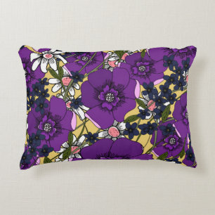 Coussins Décoratifs Fleurs sauvages violettes vintage