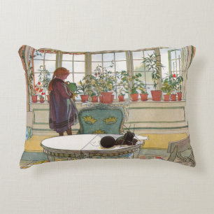 Coussins Décoratifs Fleurs sur le rebord de la fenêtre par Carl Larsso
