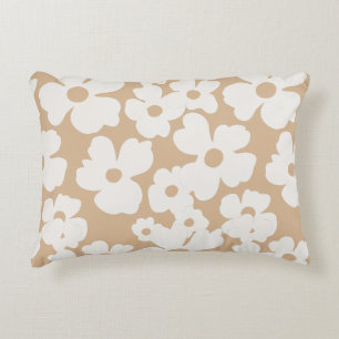 Coussins Décoratifs Floral Blanc Fleurit Moderne Rétro Décor Maison
